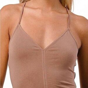Heart & Hips Creamy Chocolate Cami Top With Racer Back